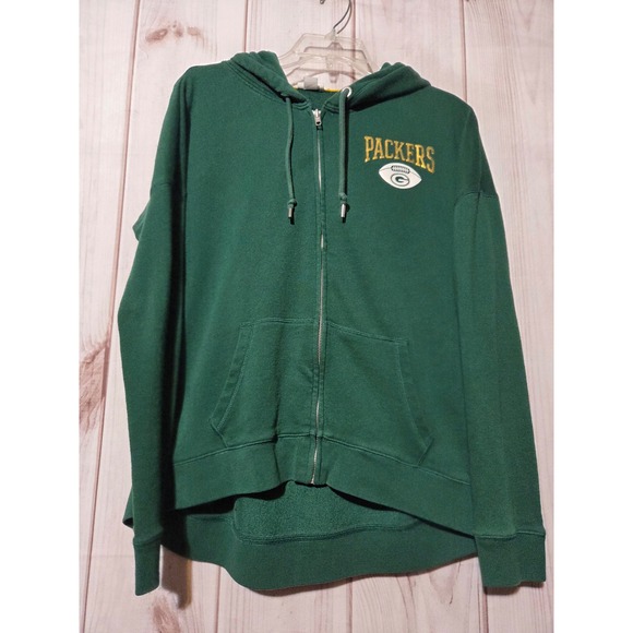 Victoria's Secret PINK Tops - Victorias Secret PINK NFL Green Bay Packers Full Zip Hoodie Green Rhinestone S